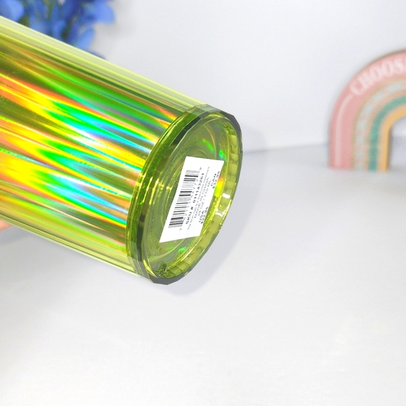 💛 Starbucks 🥤Neon Yellow Iridescent Dome Lid Venti 24oz Cold Cup Tumbler ☆NWT☆ - Picture 5 of 8